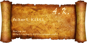 Ackert Kitti névjegykártya